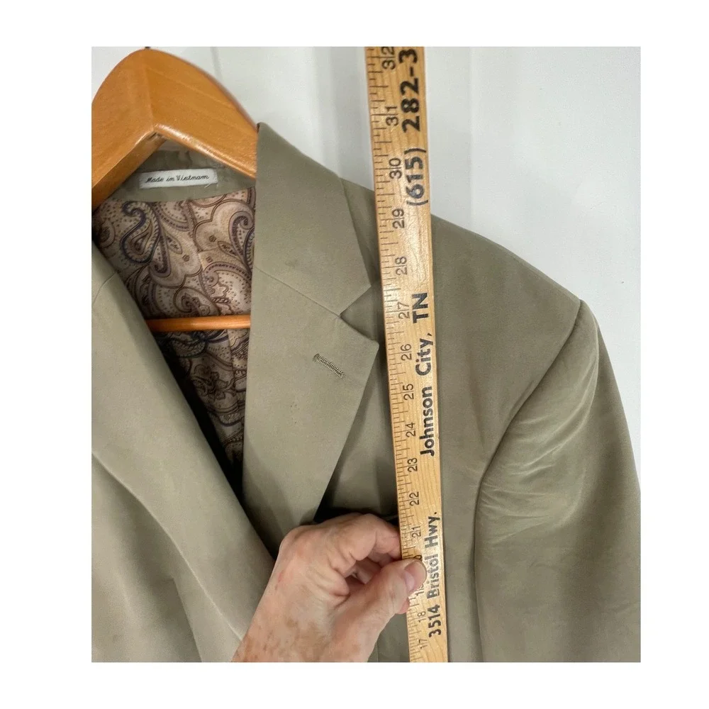 Lauren Ralph Lauren Mens Blazer 42S Sport Coat Tan Olive Paisley Preppy